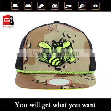 Wholesale custom flat brim mesh trucker cap