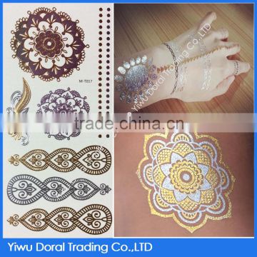 Fashionable Hot Sale Tattoo Sticker Non-toxic Custom Metallic Tattoo Temporary Body Art DIY