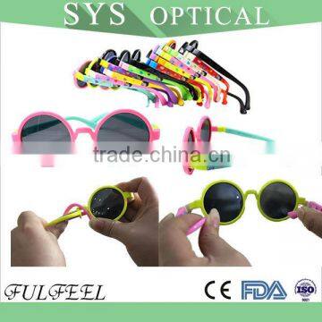 2015 Newest popular colorful silicon round sunglasses