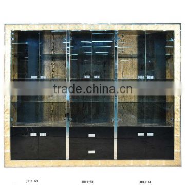 Customized 2014 best selling crystal kitchen cabinet, solid wooden cupboard JH14-51 from china supplier-JL&C Furniture