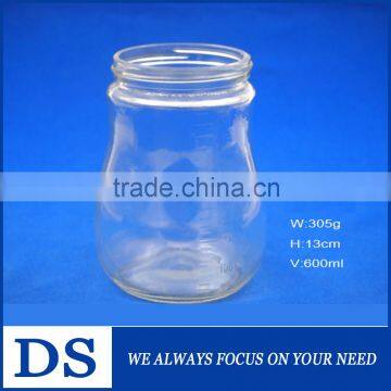 600ml high quality clear glass cooking oil pot with scale mark