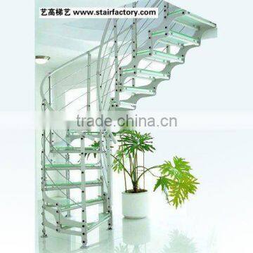 Modern glass loft stairs 9003-7