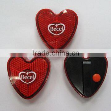 heart led bike light with clip