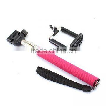 Rose Red Portable Handheld Monopod Extendible Self-portrait Selfie Cell Phone Holder