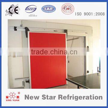 Cold storage room painted steel sliding door