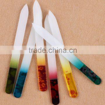 Kaho professional glass nail files crystal flower printing glass nail buffer