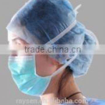 Disposable surgical face mask with ties