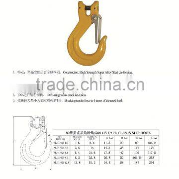 Slip Hook G80 for Chain Dolly Axle Tie Down Clevis Shackle Truck