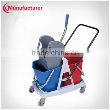 Household Plastic small roller double mop wringer bucket, mop wringer trolley on wheel