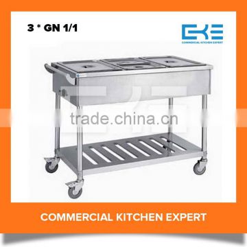 Restaurant or Hospital Good Price Stainless Steel Electric Bain Marie With Under Shelf And Trolley