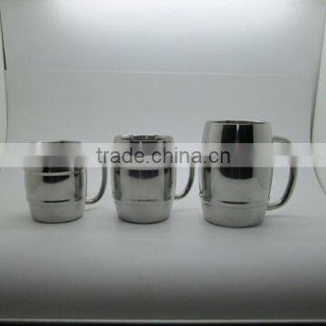 2014 Hot selling with rollings eco-friendly FDA LFGB double layer stainless steel coffee mug cup tumbler