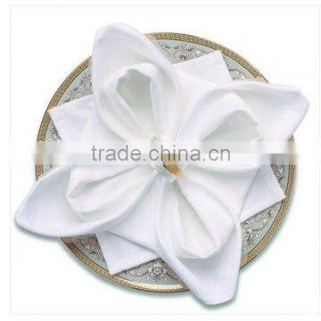 Plain White Cheap Polyester Napkin With Rings