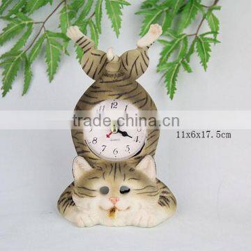 Resin cat digital wall clock for sale