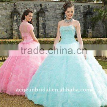 Style XZ-pd1266 Top beautiful sweetheart light pink\blue ball gown quinceanera dresses