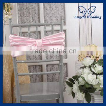 CH013A Wholesale cheap elegant fancy wedding pink satin chair band