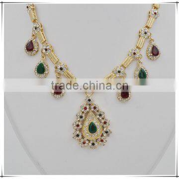 Wholesale Wedding Necklace Set Turquoise Gemstone Necklace 24k Gold photo-2