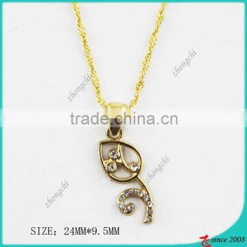 Metal gold tone plated leaf necklace