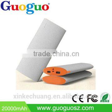 Guoguo External Battery Pack 2.1A output Dual USB portable fast charging power banks 20000mah for iPhone5/6,Samsung S5/s4