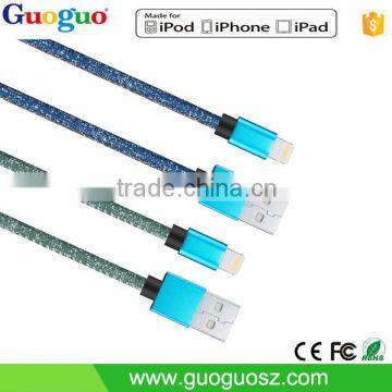 Factory Price 8 Pin PU Leather MFi Certified USB Data Cable photo-2