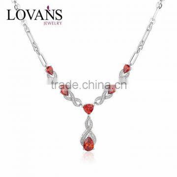 925 Sterling Silver Stone Chain Necklace Jewellery SNP029W