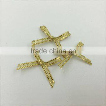 Factory Direct Selling Cheap Gold Metallic Ribbon Bow