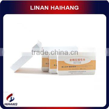 China manufacturer OEM wholesale cheaper 100% COTTON compressed towels, non woven square shape magic compressed towel,