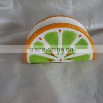 orange shaped ceramic napkin ring