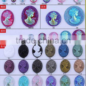 2015 Resin Emstone Cabochons,wholesale Gemstone Cabochons With Two Hole Cameo photo-4