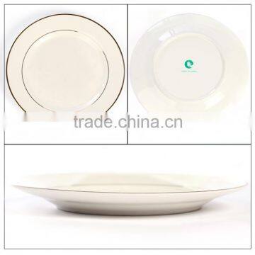 Printed Logo Ceramic Blank White Color 10" Wholesale Double Gold Rimmed Plates photo-6
