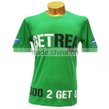 Customised Yiwu Market 65%Cotton Men's Green Screen Printing T Shirts