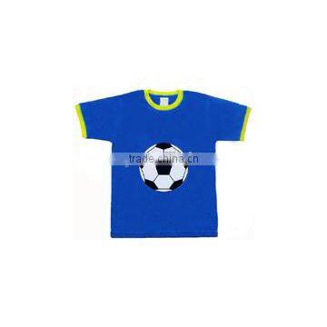custom logo imprinted children's blue football t shirt boys13