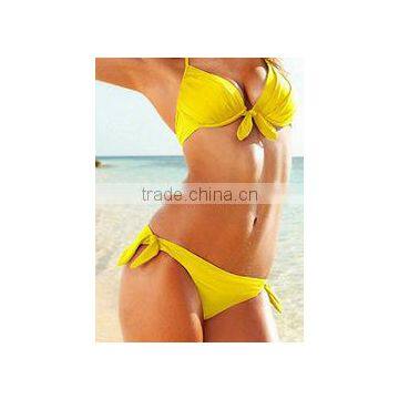 Sexy Pure Color Triangle Fission Bikini photo-3