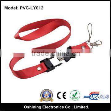 Polyester custom printing lanyard neck strap usb flash drive usb neck strap wholesale(PVC-LY012)