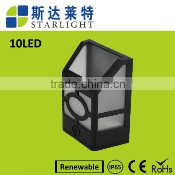 10 led classical shell warm white and nature white IP65 PIR sensor solar led outdoor wall light