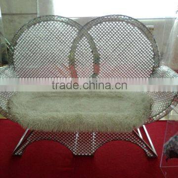 metal crystal beaded wedding chair