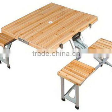 Outdoor camping folding wooden picnic table