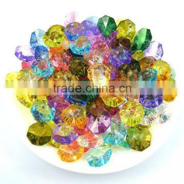 Wholesale acrylic octagon beads mix colors to option.