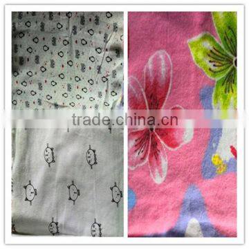 cotton printed flannel with 2 side brushed fabrics