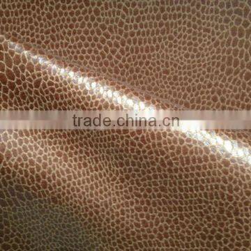 100%polyester bronzed knitting suede with snake skin