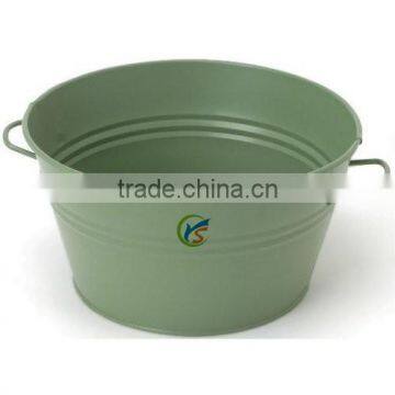 Green Galvanized Steel Oval Drinks Tub