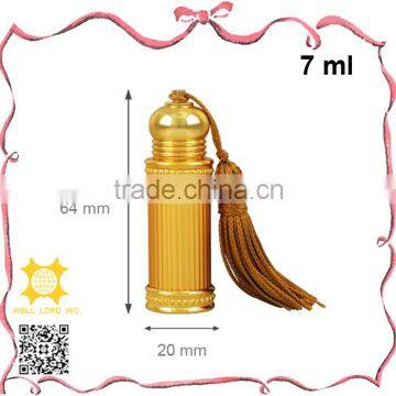 7ml unique engraving golden empty oil bottle with tassel