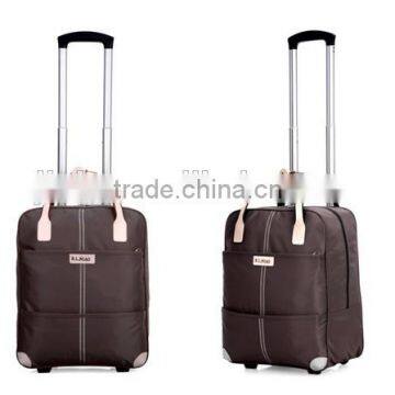 high quality nylon travel wheeled trolley luggage