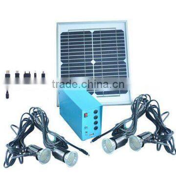 10 Portable Solar Home Light With 4pcs Super Bright Led, Mobile Charger, 8hrs Lighting