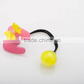 Handmade Kids candy banana yellow cute pink round ball Hair Ties cellulose cartoon letter M Hair hats cute Decorative for girls