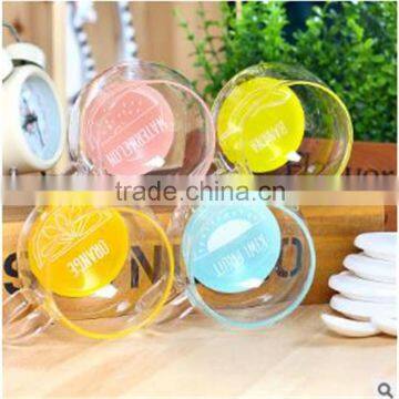 High Borosilicate Material Creative Fruit Glass Cup With Ceramic Spoon and Lid for Restaurant photo-3