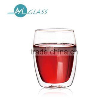 300ml double wall glass cup heat resistant glassware N6280