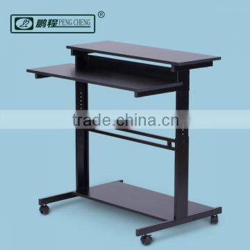 Low Price Easy Assembly Mobile High Standing Computer Desk with Wheels