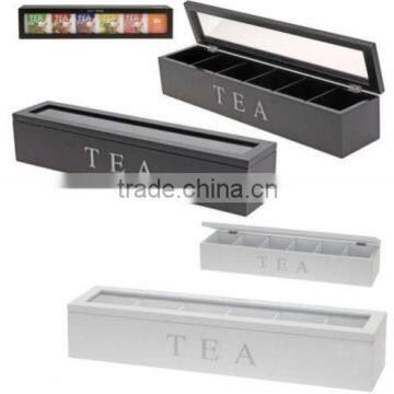 Hotsale Wooden 4 Grids Tea Bag Storage Box photo-4