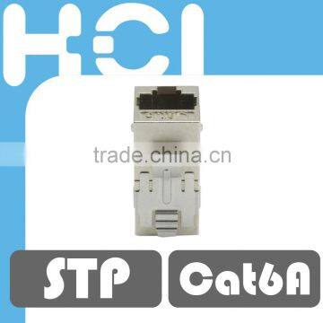 RJ45 Cat6A 180 Degree Shielded STP Straight Keystone Coupler photo-3