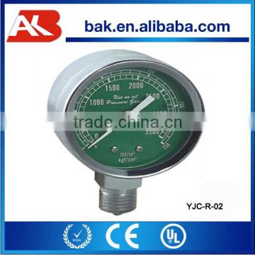 Chrome plated case pressure guage,Pressure meter YJC-R-02